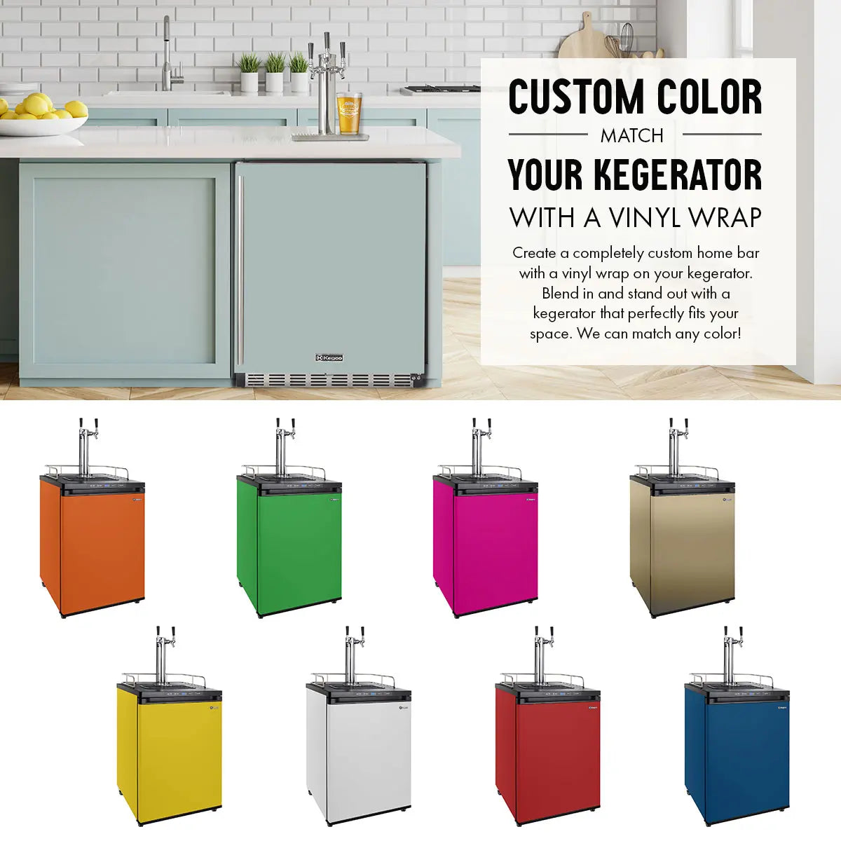 Kegco 24" Wide Kombucha Single Tap Stainless Steel Kegerator