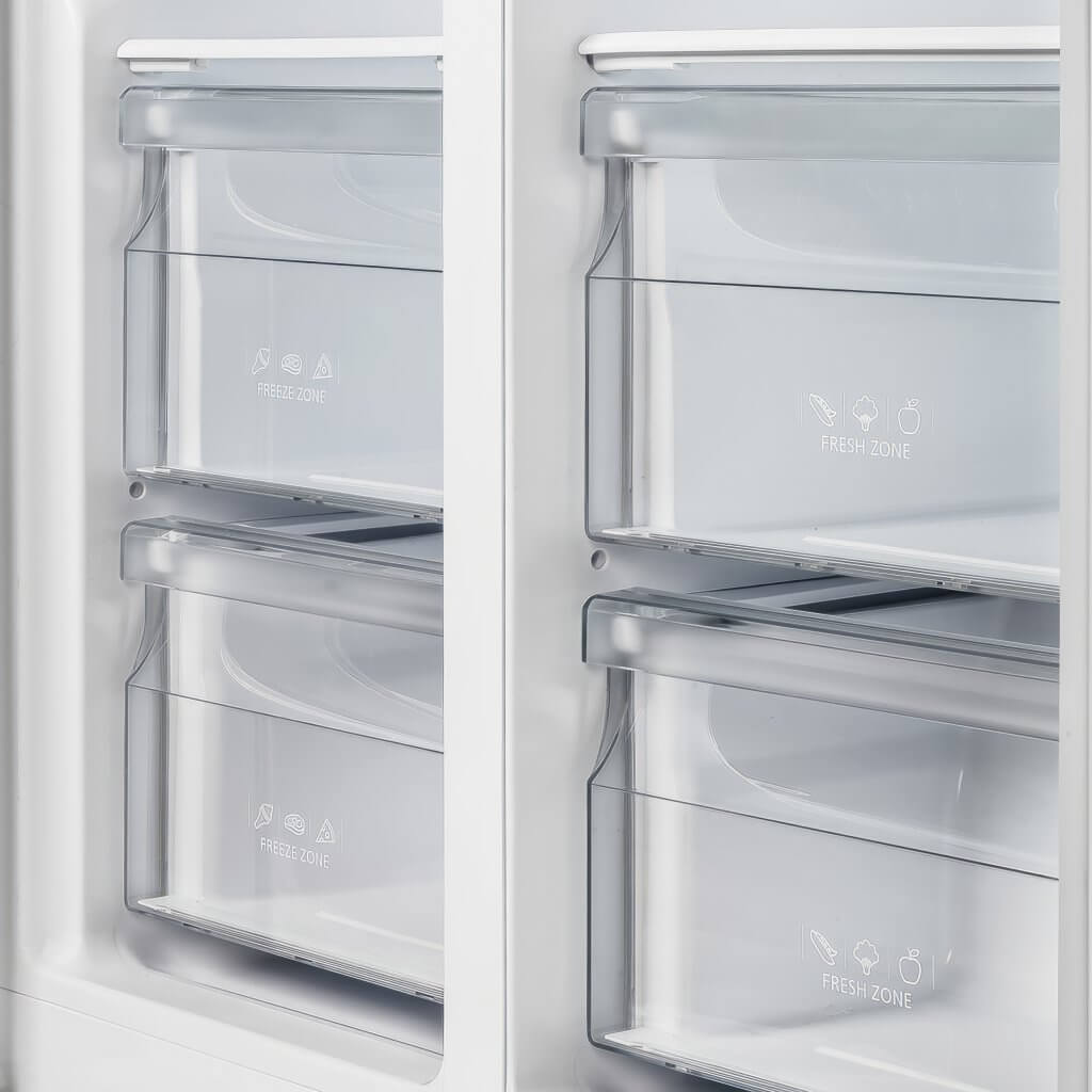 FORNO Salerno Espresso 33-inch Side-by-Side 15.6 Cu.Ft. White Refrigerator Additionnal Stainless steel Handles Included