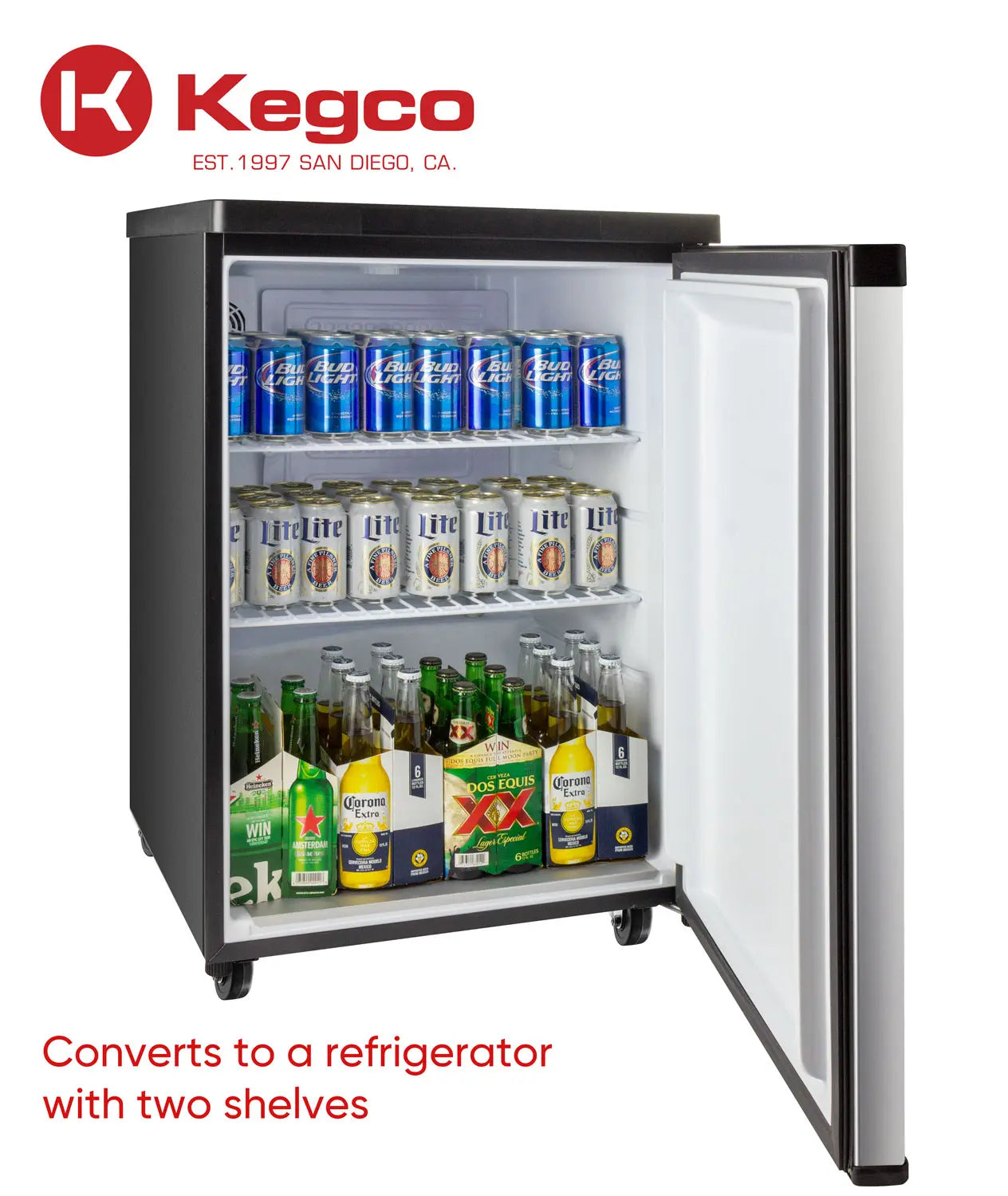 Kegco 24" Wide Kombucha Single Tap Stainless Steel Kegerator