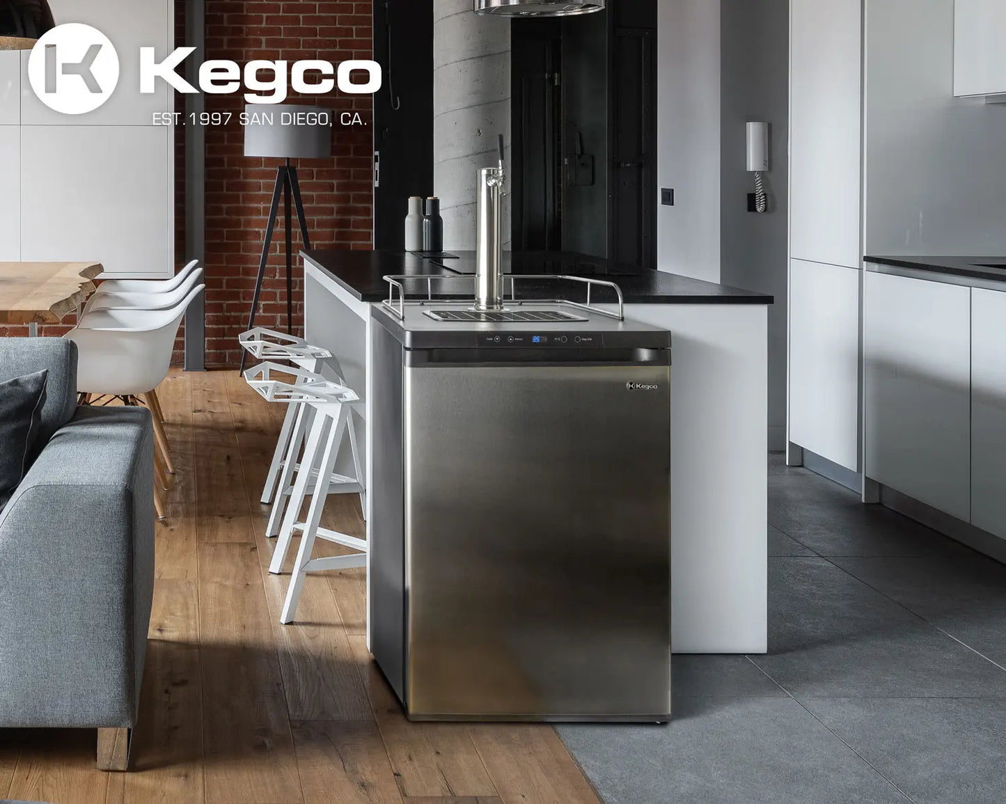 Kegco 24" Wide Kombucha Single Tap Stainless Steel Kegerator