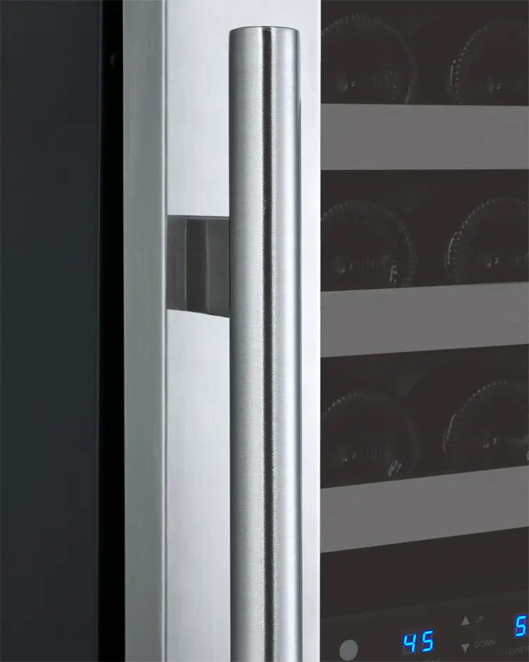 Allavino 24" Wide FlexCount II Tru-Vino 121 Bottle Dual Zone Stainless Steel Left Hinge Wine Refrigerator