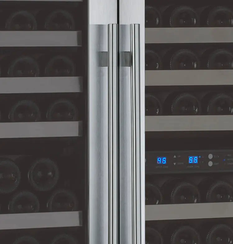 Allavino FlexCount Series 249 Bottle Three Zone Semi-Tall Side-by-Side Wine Refrigerators with Stainless Steel Doors