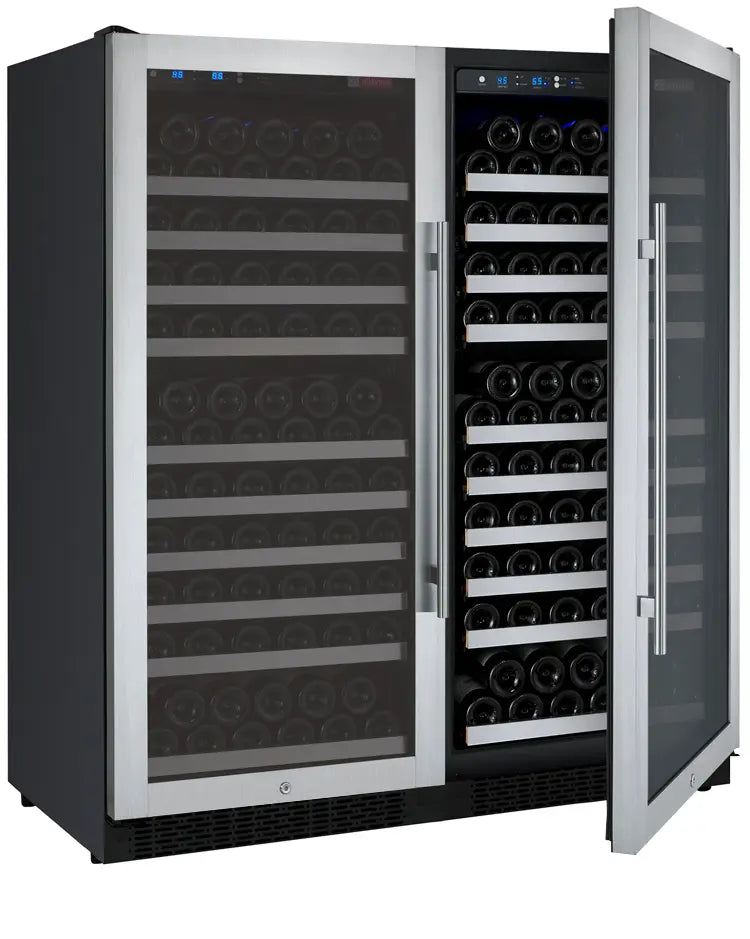 Allavino FlexCount Series 256 Bottle Dual Zone Semi-Tall Side-by-Side Wine Refrigerators with Stainless Steel Doors