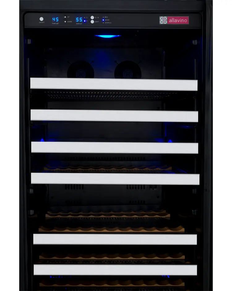 Allavino FlexCount Series 256 Bottle Dual Zone Semi-Tall Side-by-Side Wine Refrigerators with Stainless Steel Doors