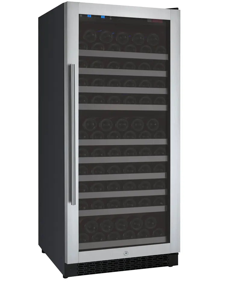 Allavino 24" Wide FlexCount II Tru-Vino 128 Bottle Single Zone Stainless Steel Right Hinge Wine Refrigerator