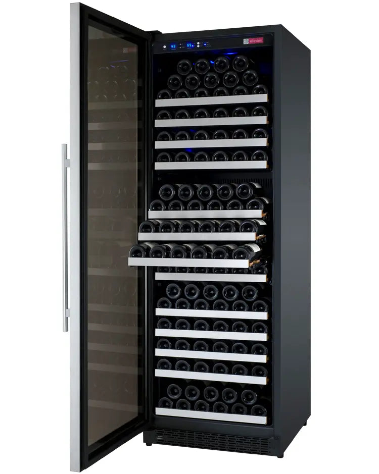 Allavino 24" Wide FlexCount II Tru-Vino 177 Bottle Single Zone Stainless Steel Left Hinge Wine Refrigerator