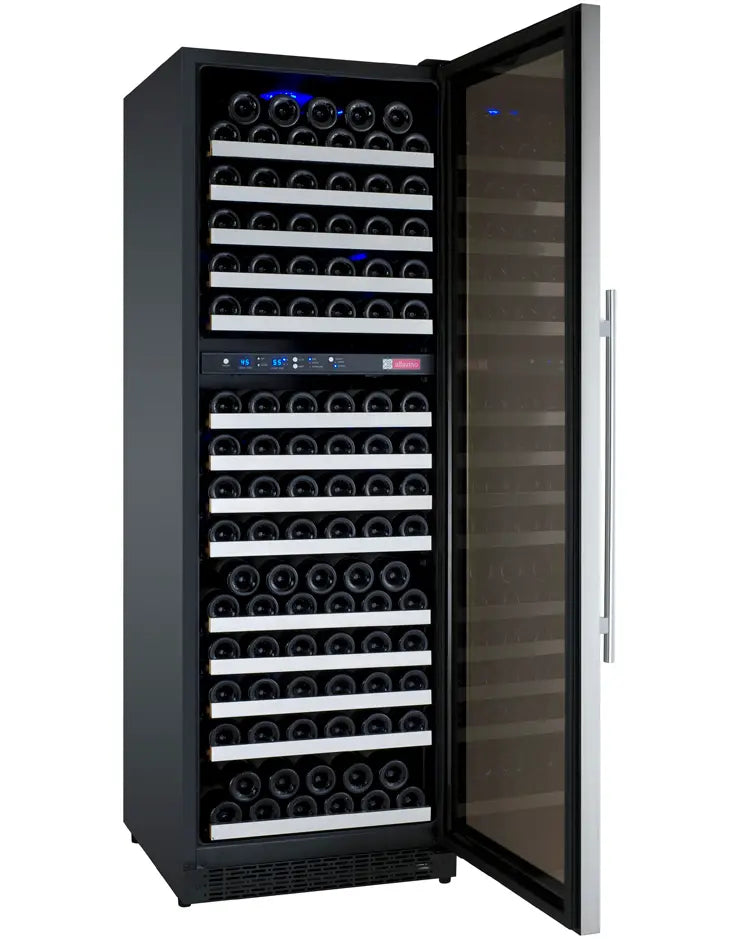 Allavino 24" Wide FlexCount II Tru-Vino 172 Bottle Dual Zone Stainless Steel Right Hinge Wine Refrigerator