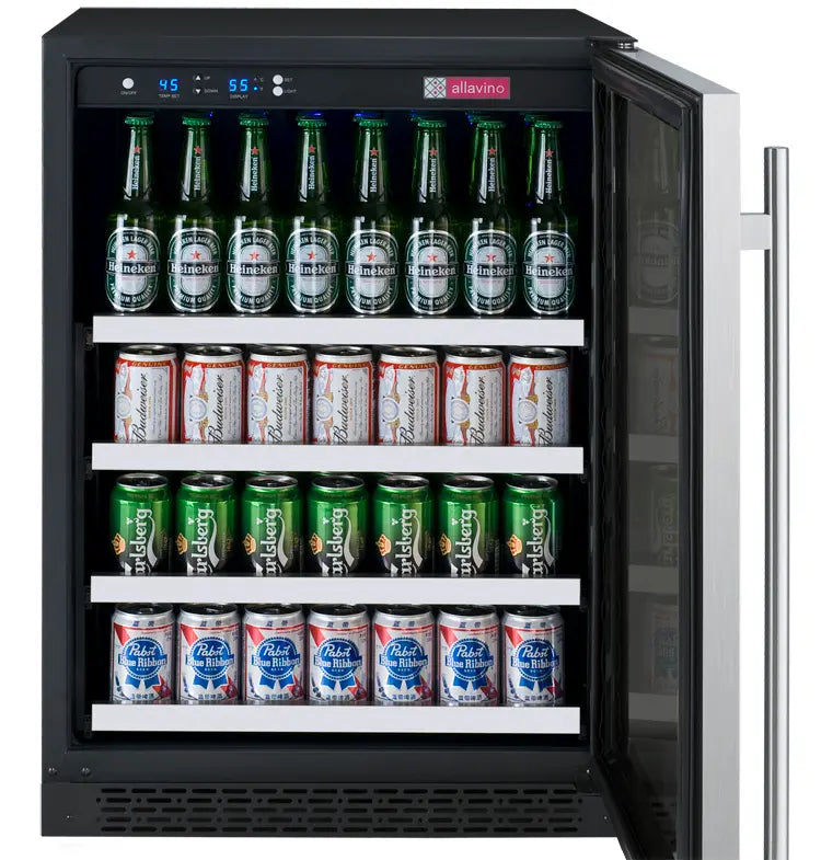 Allavino 24" Wide FlexCount II Tru-Vino Stainless Steel Left Hinge Beverage Center