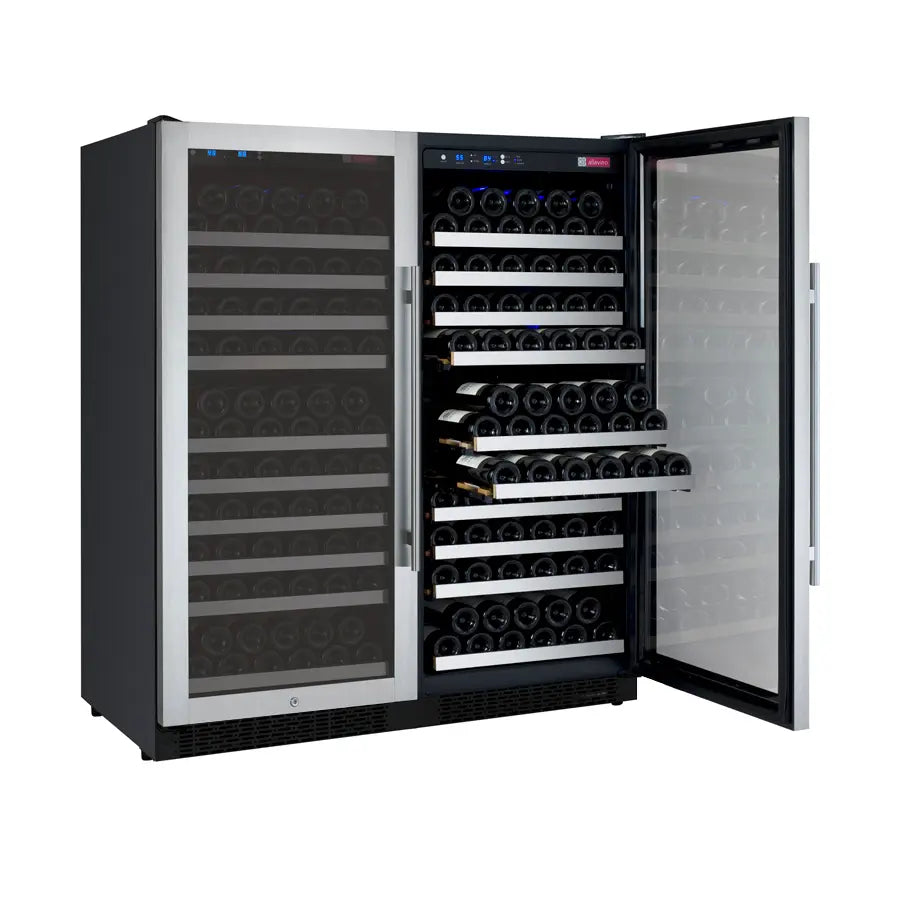 Allavino FlexCount Series 256 Bottle Dual Zone Semi-Tall Side-by-Side Wine Refrigerators with Stainless Steel Doors