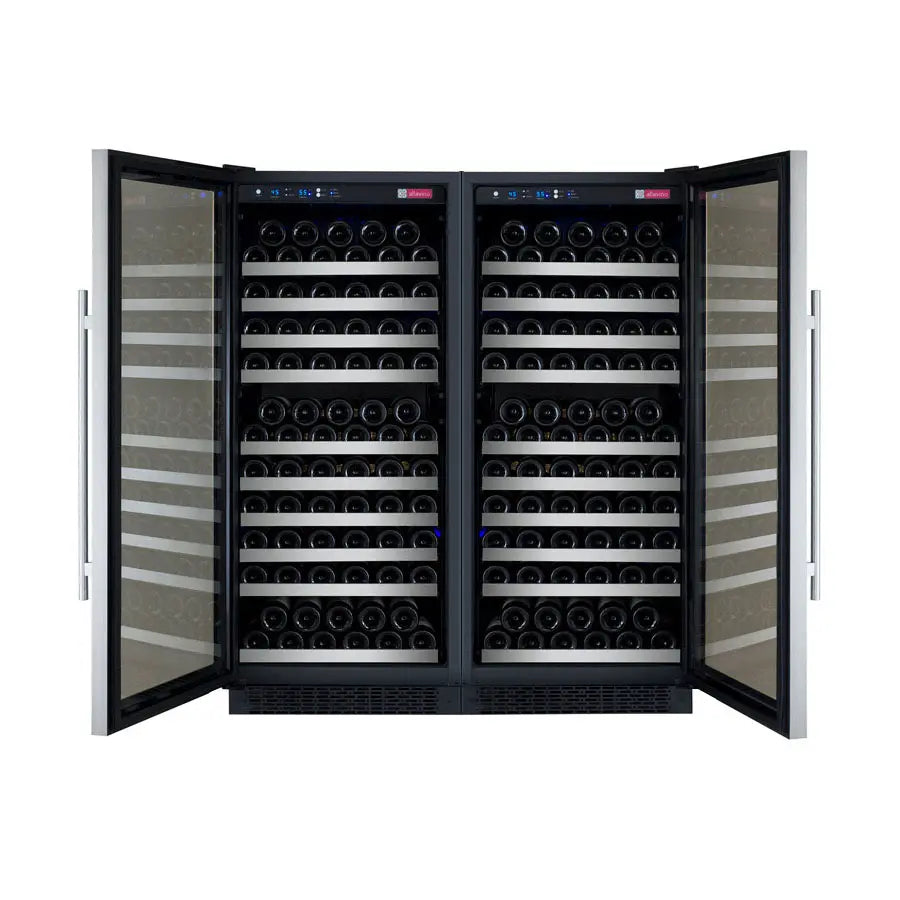 Allavino FlexCount Series 256 Bottle Dual Zone Semi-Tall Side-by-Side Wine Refrigerators with Stainless Steel Doors