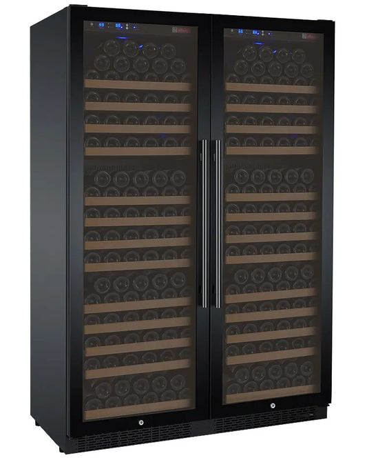 Allavino FlexCount Series 354 Bottle Dual Zone Built-in Side-by-Side Wine Refrigerators with Black Doors