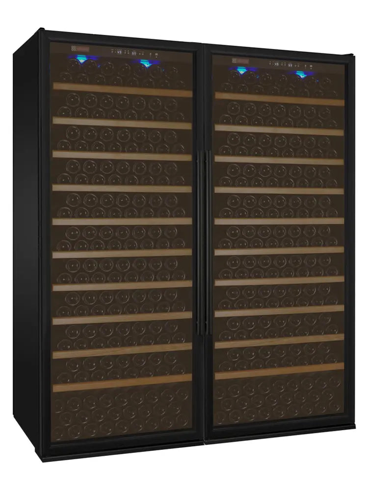 Allavino Vite Series 554 Bottle Dual Zone Tall Side-by-Side Wine Refrigerator with Black Doors