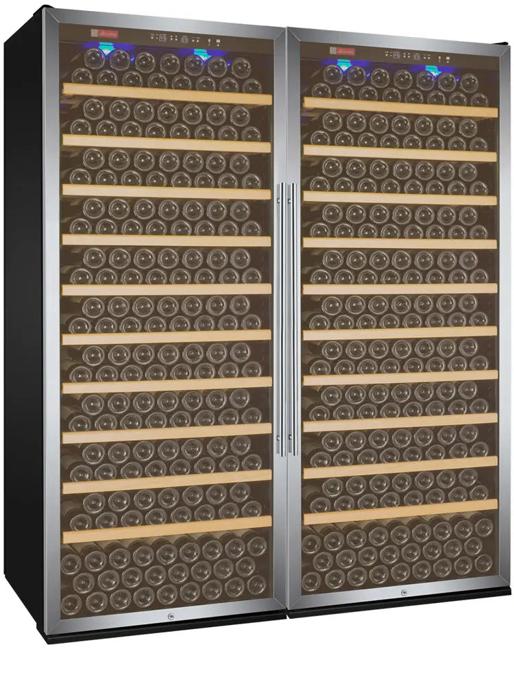 Allavino Vite Series 554 Bottle Tall Dual Zone Side-by-Side Wine Refrigerators with Stainless Steel Doors