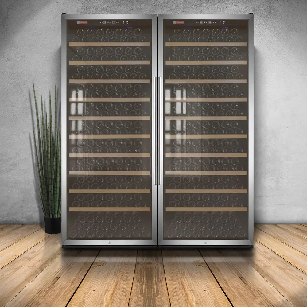 Allavino Vite Series 554 Bottle Tall Dual Zone Side-by-Side Wine Refrigerators with Stainless Steel Doors