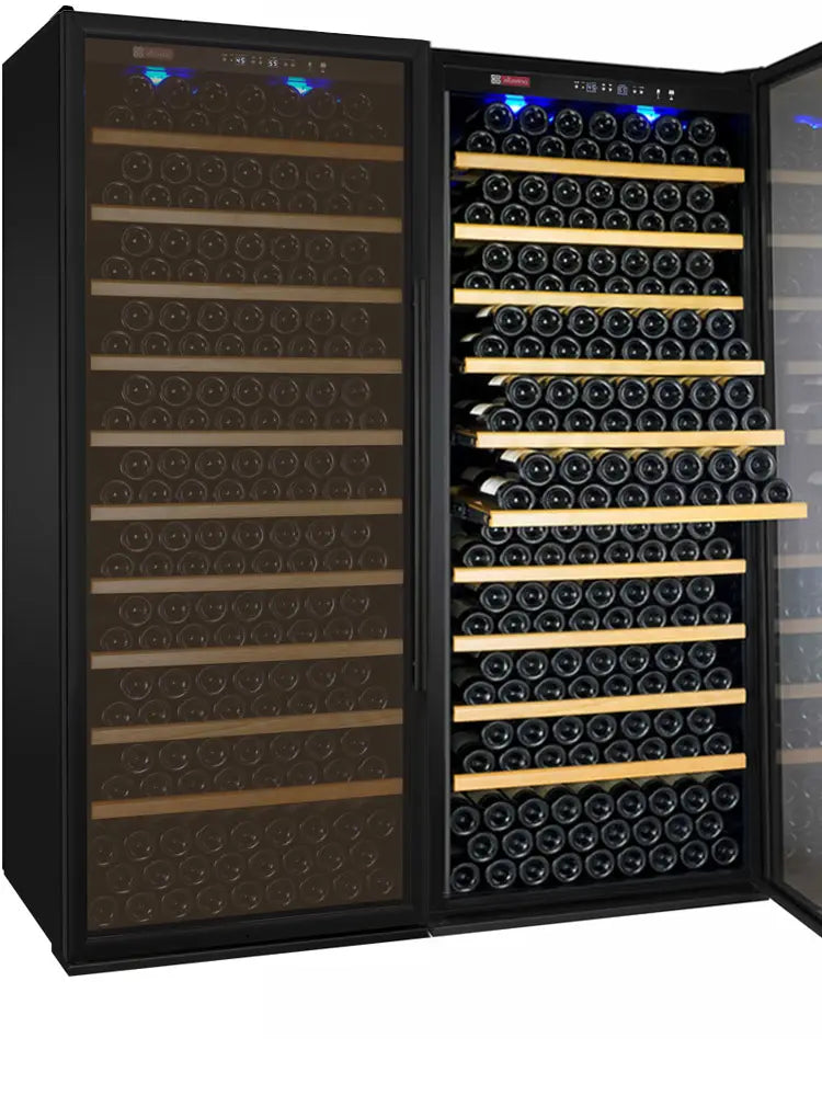 Allavino Vite Series 554 Bottle Dual Zone Tall Side-by-Side Wine Refrigerator with Black Doors