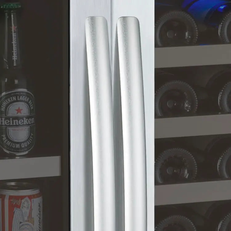 Allavino FlexCount Series 56 Bottle/124 Can Side-by-Side Wine Refrigerator/Beverage Center with Stainless Steel Doors