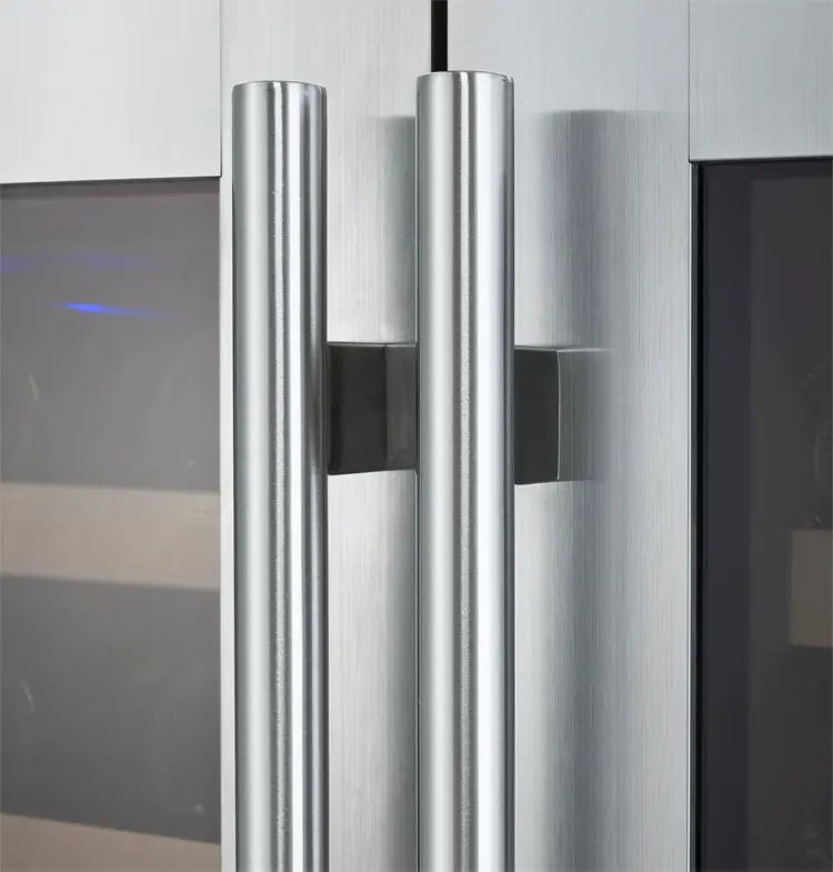 Allavino FlexCount Series 112 Bottle Dual-Zone Undercounter Side-by-Side Wine Refrigerators with Stainless Steel Doors