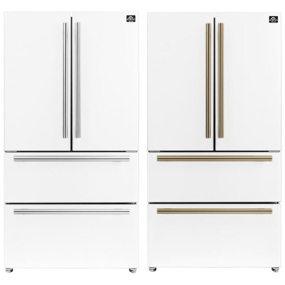 FORNO Espresso Moena 36-inch French Door Refrigerator in White, 19.2 Cu.ft