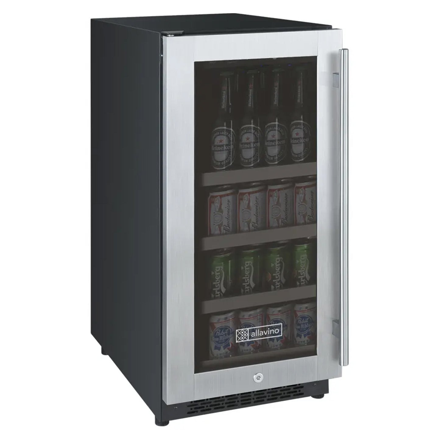 Allavino 15" Wide FlexCount II Tru-Vino Stainless Steel Left Hinge Beverage Center