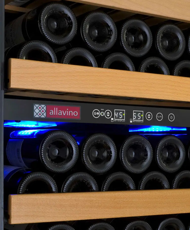 Allavino Vite Series 99 Bottle Dual Zone Freestanding Wine Cooler Refrigerator with Stainless Steel Door - Right Hinge