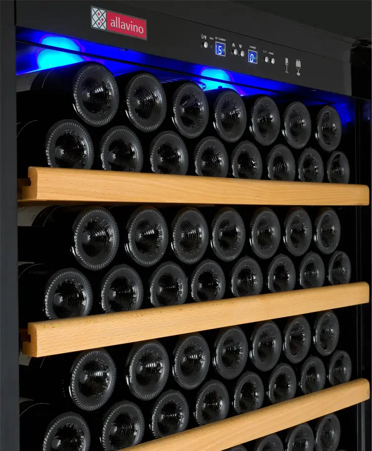 Allavino Vite Series 277 Bottle Single Zone Freestanding Large Capacity Wine Refrigerator with Black Door - Right Hinge