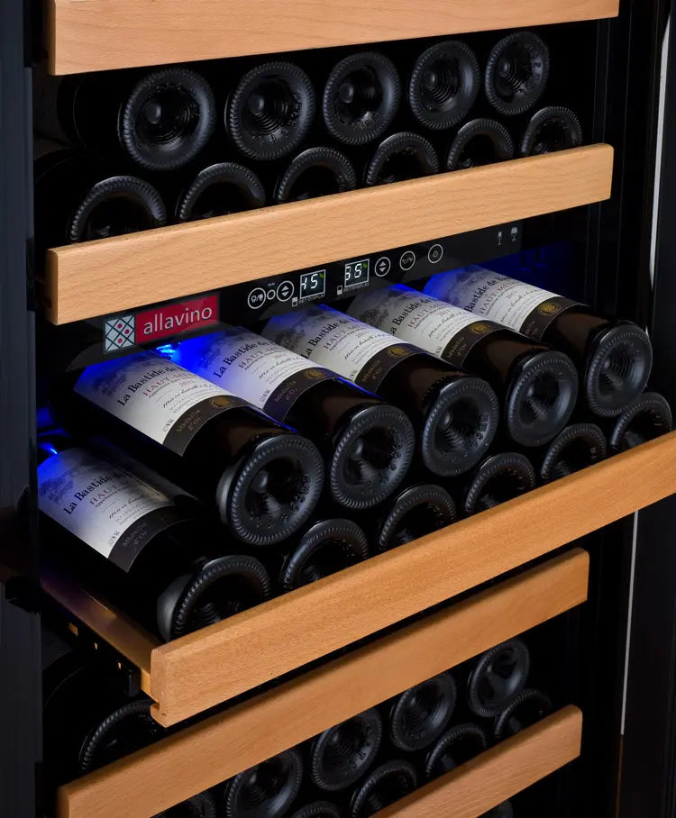 Allavino Vite Series 99 Bottle Dual Zone Freestanding Wine Cooler Refrigerator with Stainless Steel Door - Right Hinge