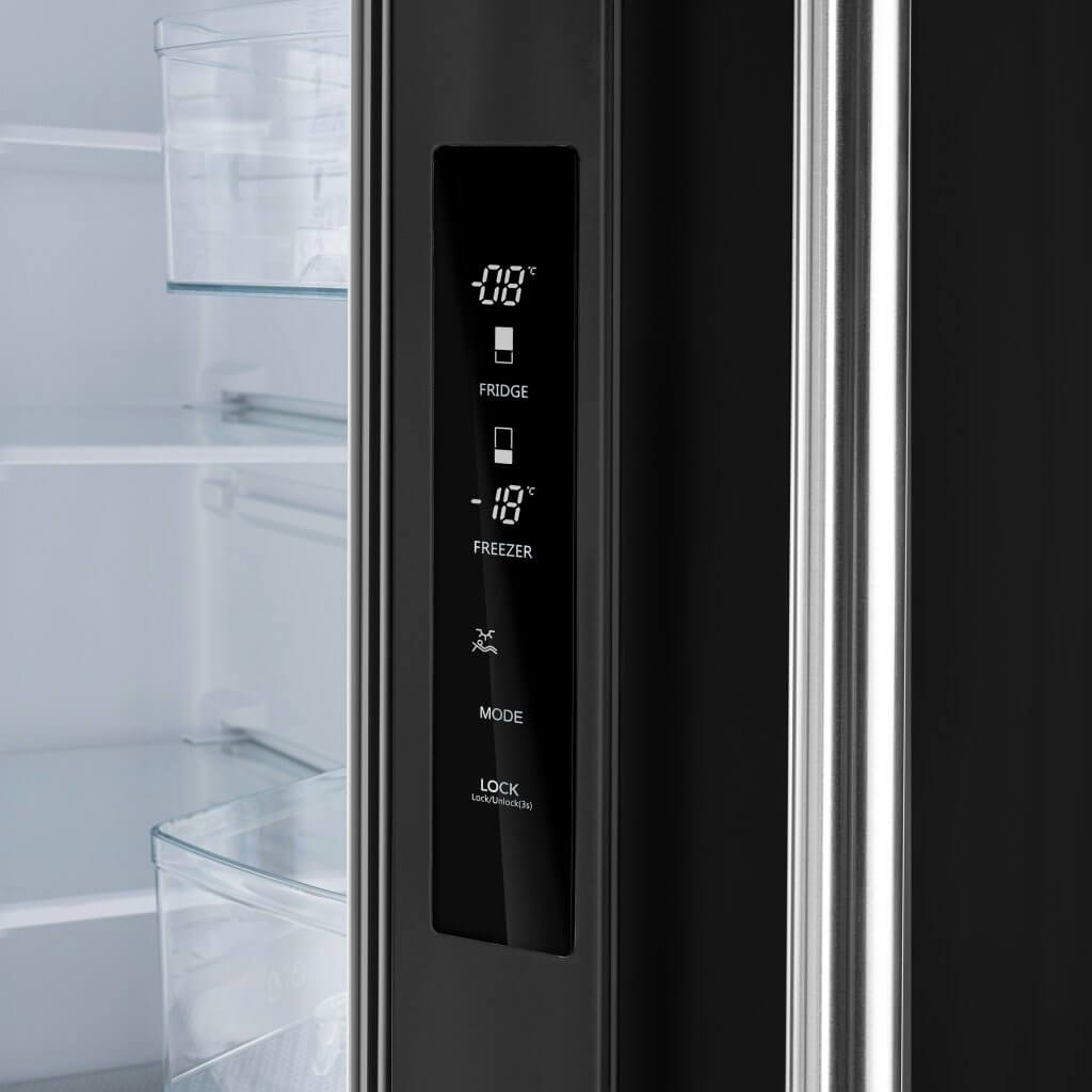 FORNO – Espresso Gallipoli 30-inch French Door Black Refrigerator, 17.5 cu. ft. Capacity with Ice Maker