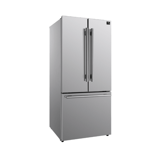 FORNO No Frost Refrigerator French Door 17.5 Cu. Ft. Stainless Steel with Ice Maker