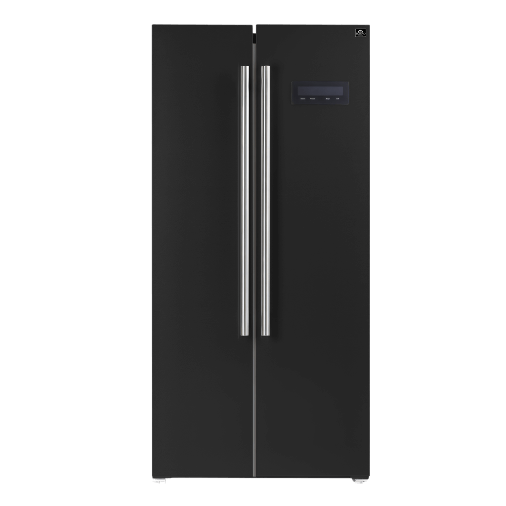 FORNO Salerno Espresso 33-inch Side-by-Side 15.6 Cu.Ft. Black Refrigerator