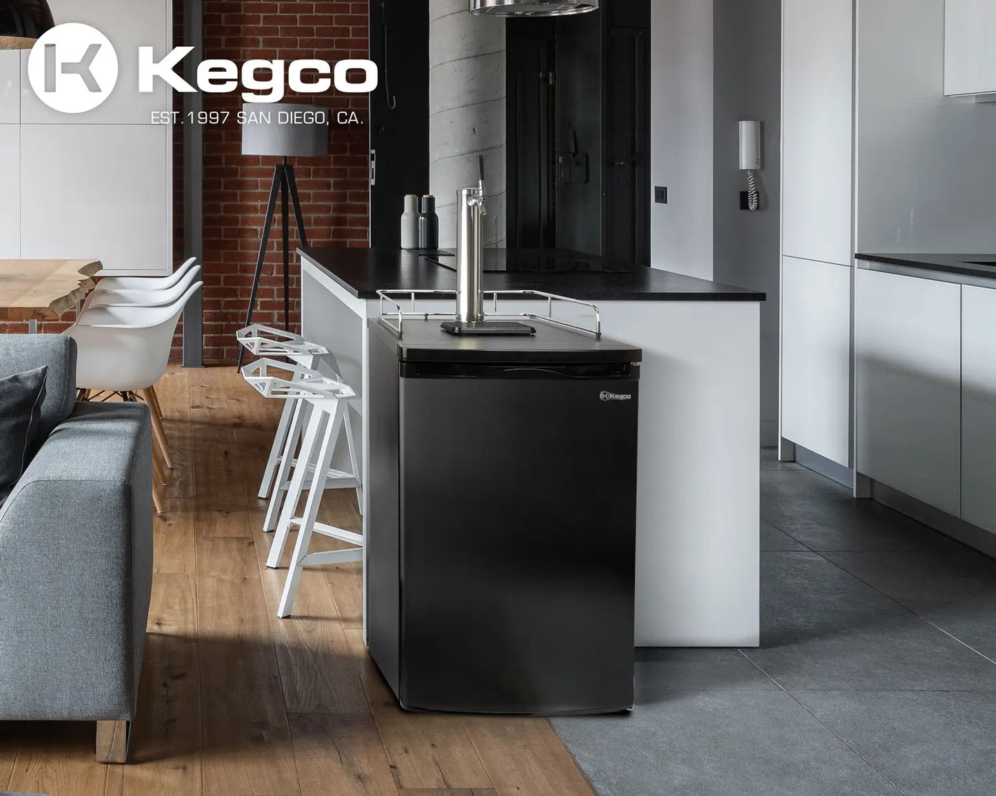 Kegco 20" Wide Kombucha Single Tap Black Kegerator