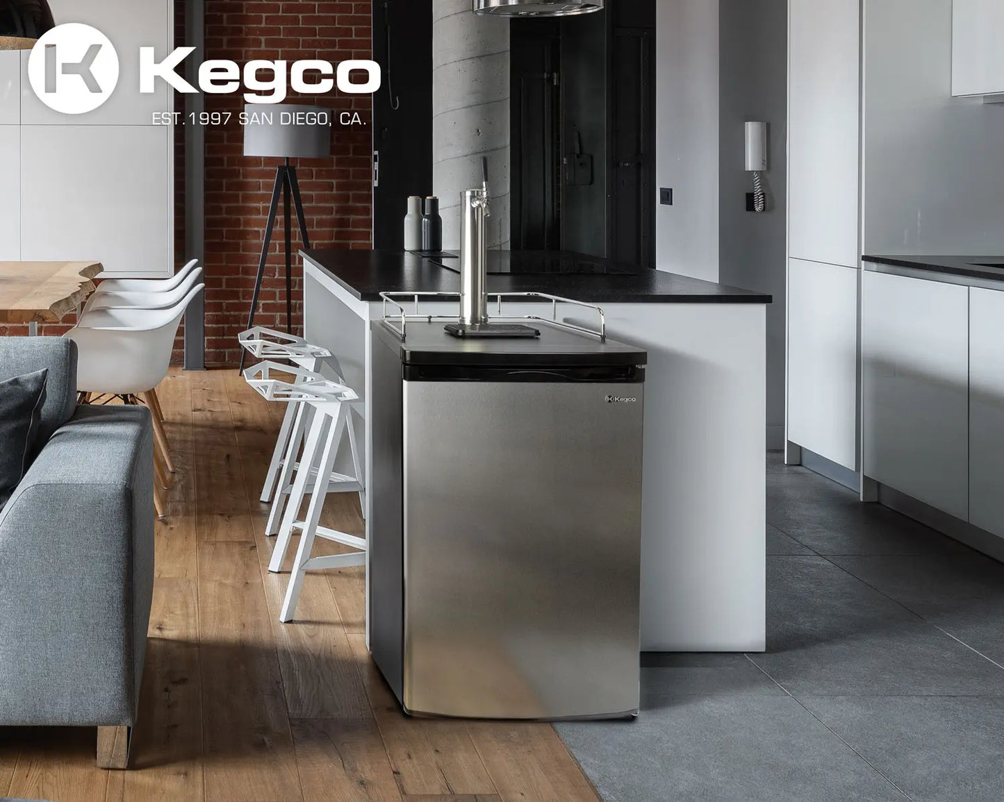 Kegco 20" Wide Kombucha Single Tap Stainless Steel Kegerator