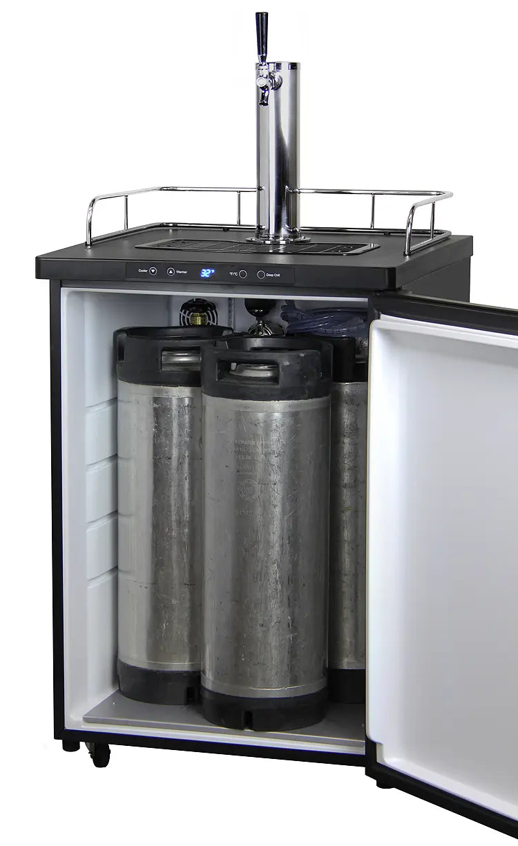 Kegco 24" Wide Kombucha Single Tap Black Stainless Steel Kegerator