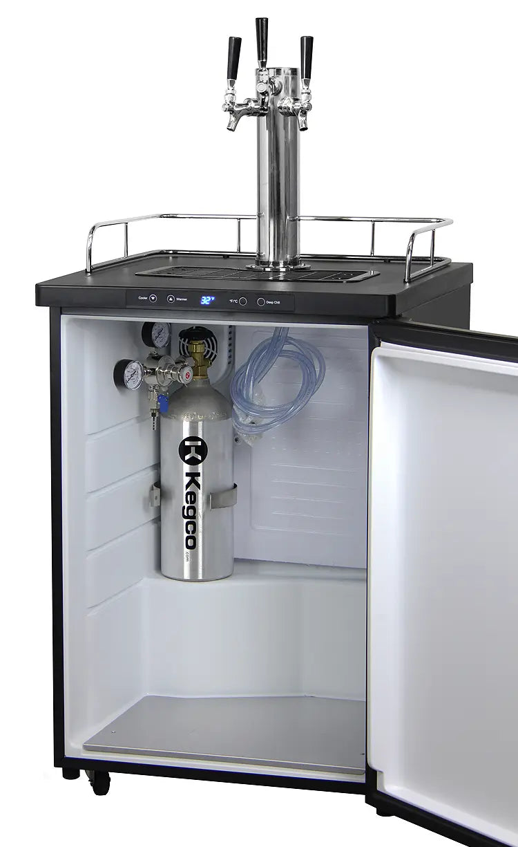 Kegco 24" Wide Homebrew Triple Tap Stainless Steel Digital Kegerator