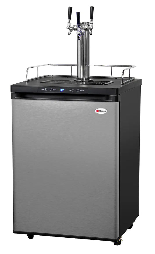 24" Wide Kombucha Triple Tap Stainless Steel Kegerator