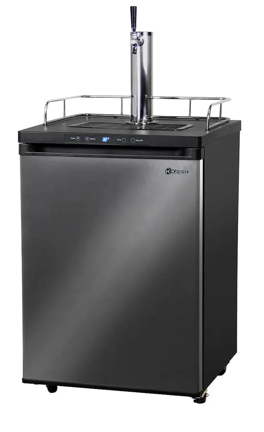 24" Wide Single Tap Black Stainless Steel Digital Kegerator