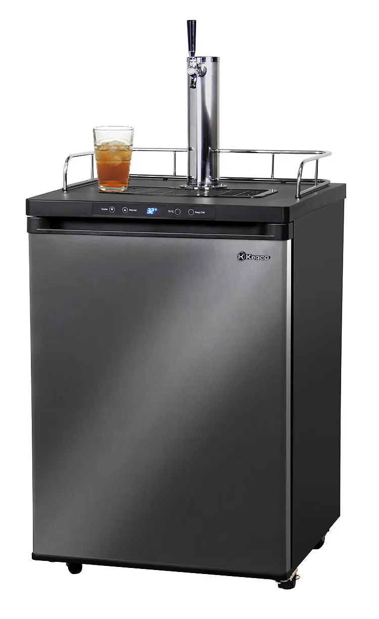 Kegco 24" Wide Kombucha Single Tap Black Stainless Steel Kegerator