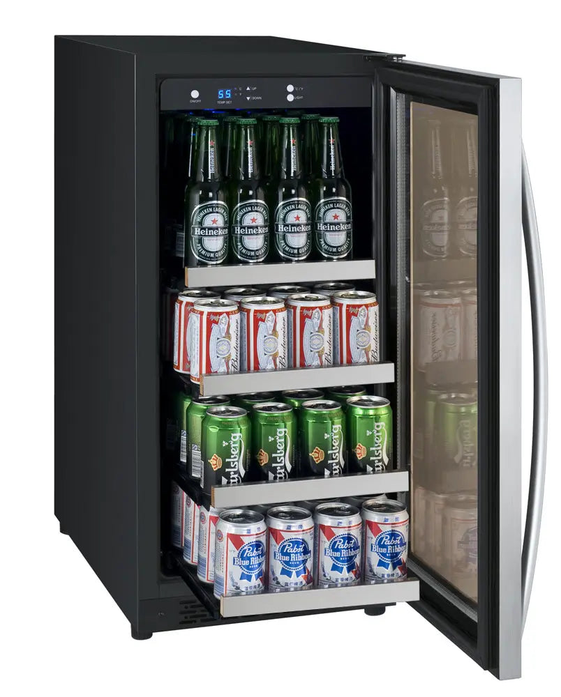 Allavino 15" Wide FlexCount II Tru-Vino Stainless Steel Left Hinge Beverage Center