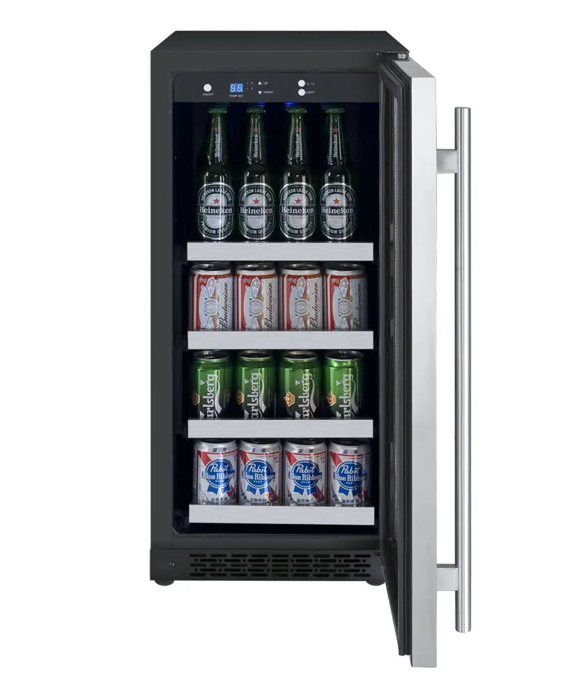 Allavino 15" Wide FlexCount II Tru-Vino Stainless Steel Left Hinge Beverage Center