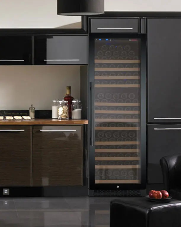 Allavino 24" Wide FlexCount II Tru-Vino 177 Bottle Single Zone Black Right Hinge Wine Refrigerator