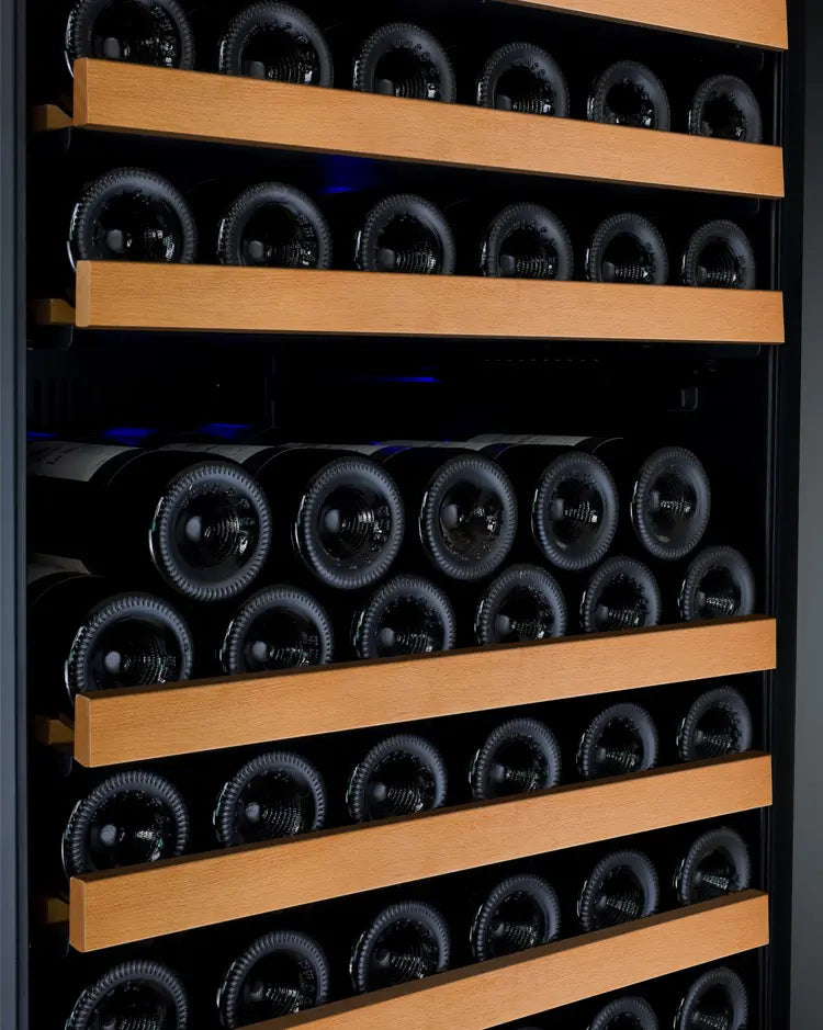 Allavino 24" Wide FlexCount II Tru-Vino 177 Bottle Single Zone Black Left Hinge Wine Refrigerator