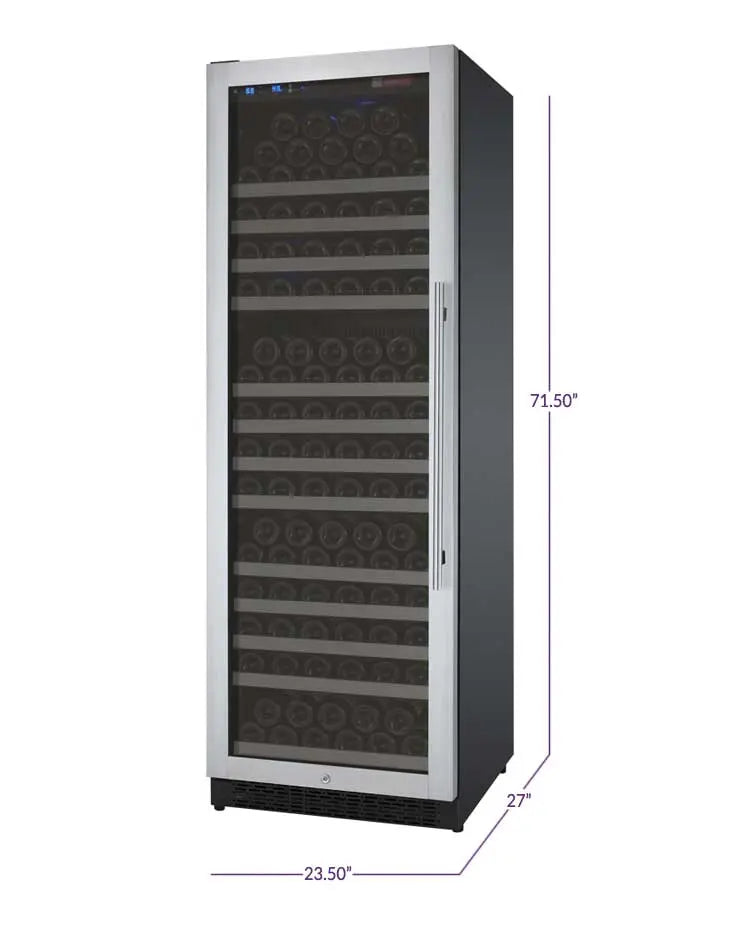 Allavino 24" Wide FlexCount II Tru-Vino 177 Bottle Single Zone Stainless Steel Left Hinge Wine Refrigerator