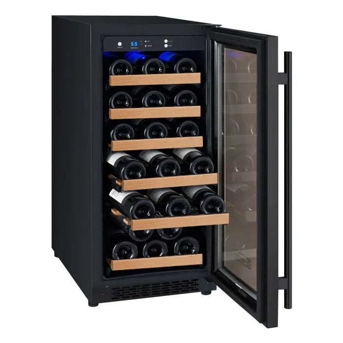 Allavino 15" Wide FlexCount II Tru-Vino 30 Bottle Single Zone Black Wine Refrigerator