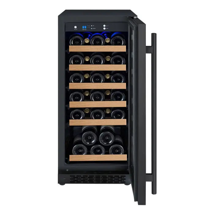 Allavino 15" Wide FlexCount II Tru-Vino 30 Bottle Single Zone Stainless Steel Left Hinge Wine Refrigerator