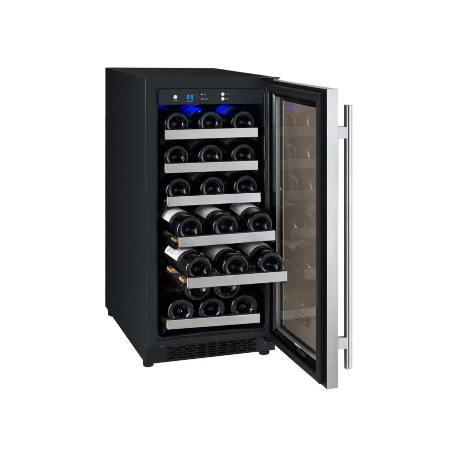 Allavino 15" Wide FlexCount II Tru-Vino 30 Bottle Dual Zone Black Wine Refrigerator