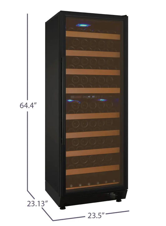 Allavino 24" Wide Vite II Tru-Vino 99 Bottle Dual Zone Black Right Hinge Wine Refrigerator