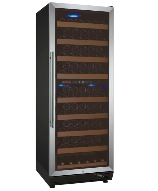 Allavino Vite Series 99 Bottle Dual Zone Freestanding Wine Cooler Refrigerator with Stainless Steel Door - Right Hinge