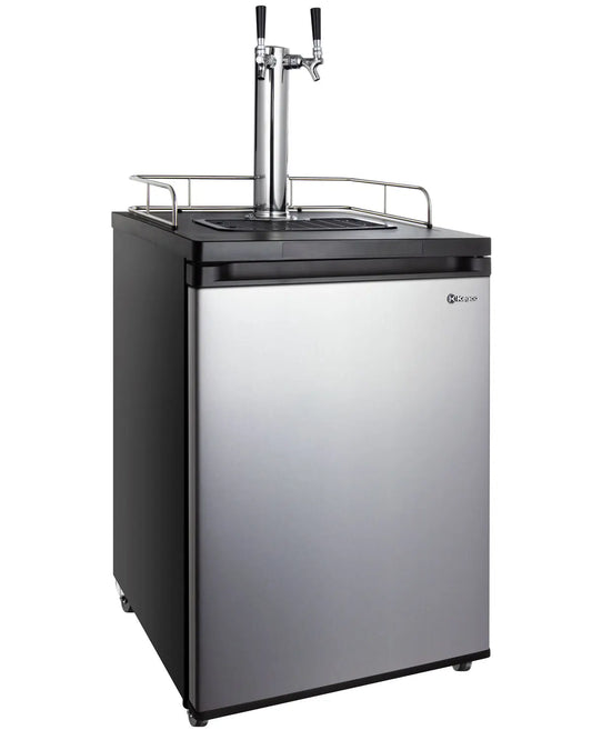 Kegco 24" Wide Kombucha Dual Tap Black Kegerator