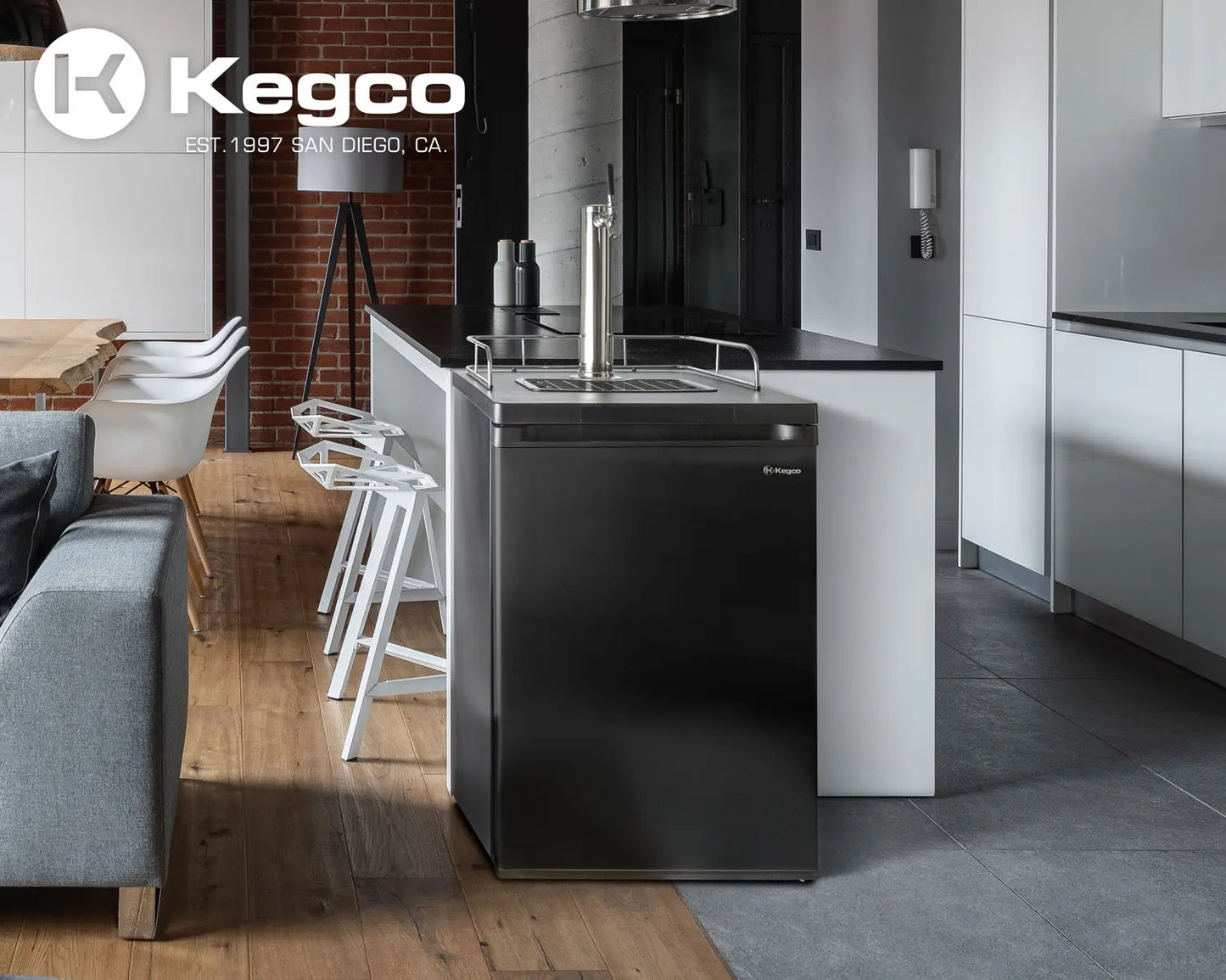 Kegco 24" Wide Kombucha Single Tap Black Kegerator