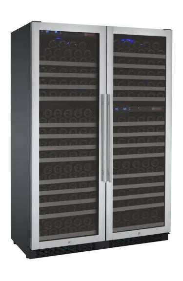 Allavino FlexCount Series 349 Bottle Tall Three Zone Side-by-Side Wine Refrigerators with Stainless Steel Doors