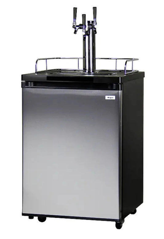 24" Wide Triple Tap Stainless Steel Kegerator